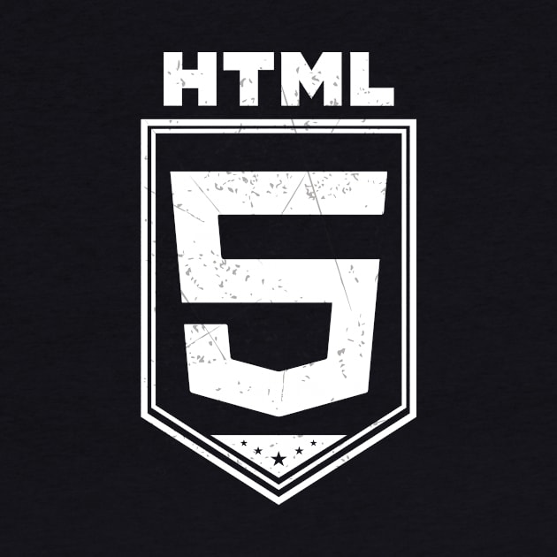 HTML5 Vintage Style Logo Shirt for Web Developers by mangobanana